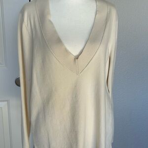 Talbots Cream V-Neck Sweater